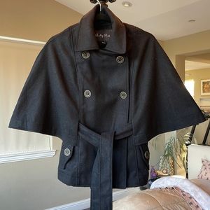 Cape coat three quarter sleeve - wool